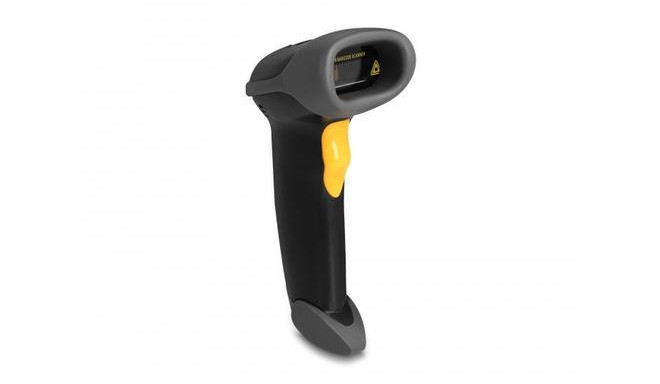 DeLOCK USB Barcode Scanner 1D with connection cable and stand - Laser - black