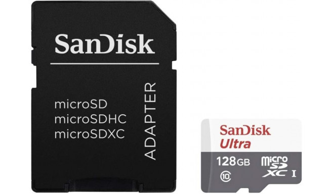 SanDisk mälukaart microSDXC 128GB UHS-I + adapter (SDSQUNR-128G-GN6TA)