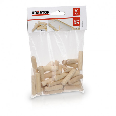 Puidust tüübel 10x40mm (30tk.) Kreator