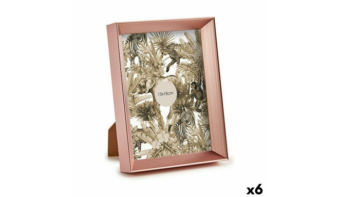 Photo frame 15 x 3,3 x 20 cm Pink Copper Plastic Glass (6 Units)