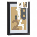 Photo frame 24 x 2,5 x 32,5 cm Black Glass MDF Wood (6 Units)