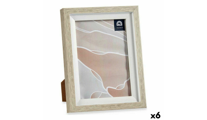 Photo frame 16,5 x 21,5 x 2 cm Crystal Beige White Plastic (6 Units)