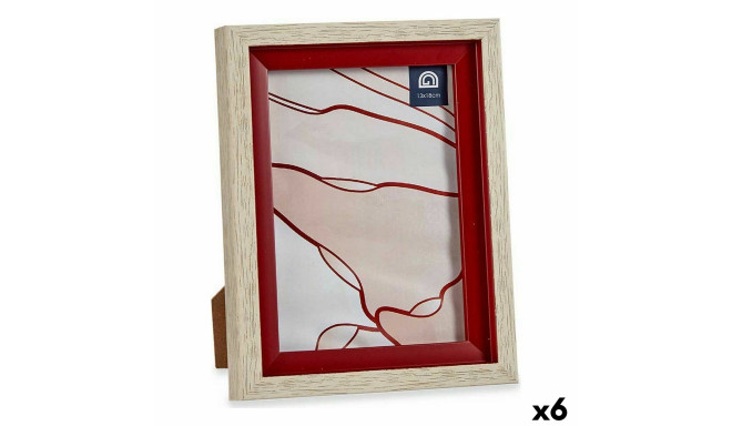 Photo frame 17 x 2 x 21,8 cm Crystal Red Wood Brown Plastic (6 Units)