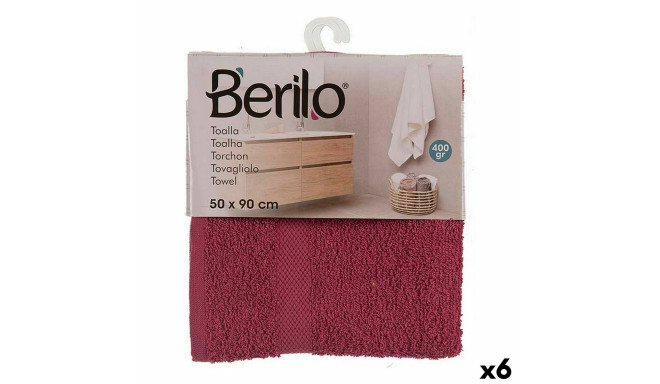 Bath towel Berilo 5312 5312 Maroon 80 % cotton 20 % Polyester 50 x 0,5 x 90 cm 25 x 3 x 22 cm (6 Uni