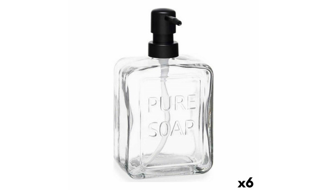 Soap Dispenser Berilo Pure Soap Transparent Crystal Plastic 570 ml 10 x 18 x 6 cm (6 Units)
