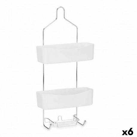 Полка для ванной Berilo W7072 - 382 Белый Металл Пластик 28 x 60 x 14 cm (6 штук)