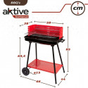 Coal Barbecue with Wheels Aktive Red 66 x 85 x 44 cm