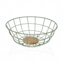 Fruit Bowl Versa Green 28 x 12 x 28 cm Wood Rubber wood Steel Iron