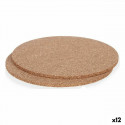 Set Table Mat 18 x 0,5 x 18 cm Natural Cork (12 Units)