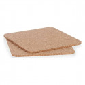 Set Table Mat 18 x 0,5 x 18 cm Natural Cork (12 Units)