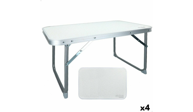 Folding Table Aktive White 60 x 40 x 40 cm (4 Units)