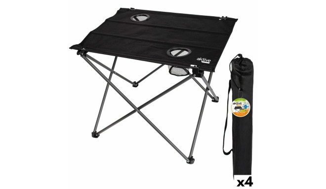 Folding Table Aktive Black Textile 61 x 51 x 50 cm (4 Units)