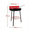 Kaasaskantav Barbeque-grill Aktive Punane 37 x 61 x 45 cm Puit Raud Ø 38 cm