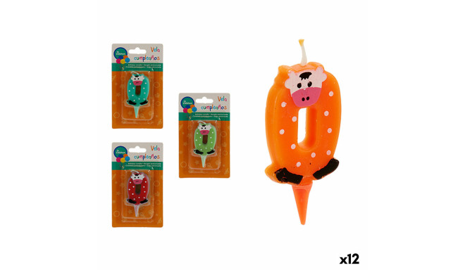 Candle CL14A022 CL14A022 Birthday animals Number 0 (12 Units)