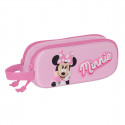 Kahe tõmblukuga pliiatsikarp Minnie Mouse 3D Roosa 21 x 8 x 6 cm