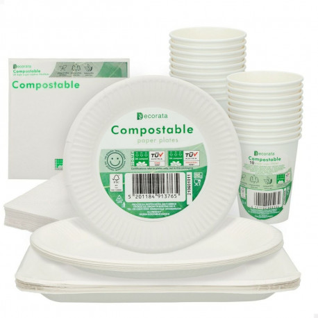 Dinnerware Set Procos White Paper 23 x 1,5 x 23 cm