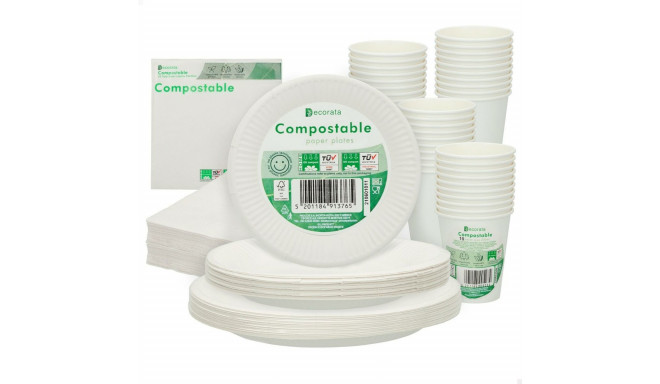 Party supply set Procos White (180 Pieces)