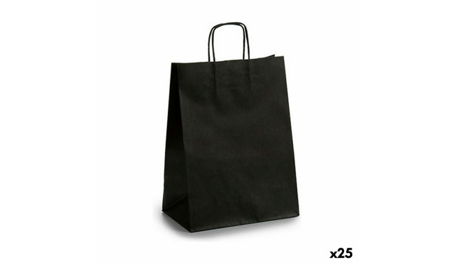 Paper Bag 24 x 12 x 40 cm Black (25 Units)