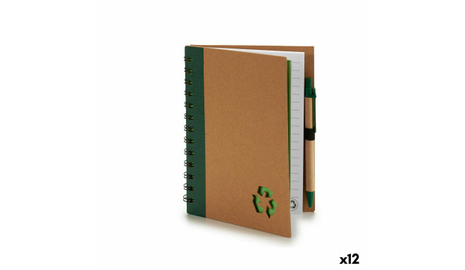 Spiral Notebook with Pen Recycled cardboard 1 x 18 x 14 cm (12 Units)