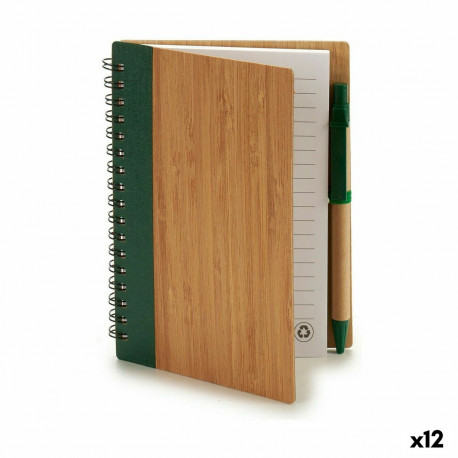 Spirālklade ar Pildspalvu Pincello AR1810133 1 x 16 x 12 cm Bambuss (12 gb.)