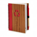 Spiral Notebook with Pen Bamboo 1 x 16 x 12 cm (12 Units)