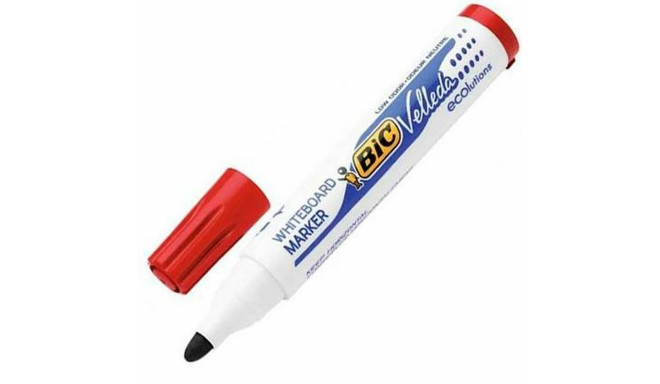 Vedel kriidimarker Bic Velleda Ecolutions 1701 Punane (12 Tükid, osad)