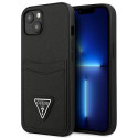 Guess kaitseümbris iPhone 13 mini Saffiano Double Card Triangle, must (GUHCP13SPSATPK)