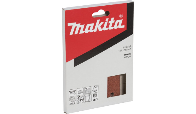 Makita P-33102 Sandpaper Velcro 102x114mm 80