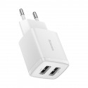 Wall Charger 10.5W 2xUSB 2.1A, White