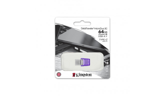 Kingston pendrive 64GB USB 3.0 / USB 3.1 DT microDuo 3C + USB-C