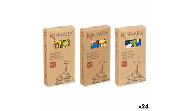 Grillimisvarraste Komplekt Kinvara 47527 47527 Bambus Varras Kaunistatud (24 Ühikut)