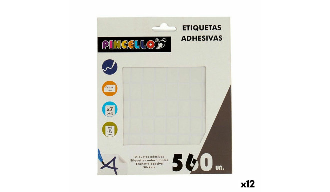 Adhesive labels Pincello 1711080 1711080 White 17 x 4 x 19 cm 12 x 18 mm Rectangular (12 Units)
