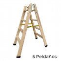 5-step folding ladder Plabell Wood 139 x 31/51 cm