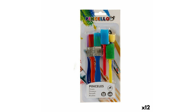 Paintbrushes Multicolour Set Sponge (12 Units)