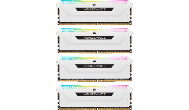 Corsair DDR4 - 32 GB -3200 - CL - 16 - Quad-Kit, RAM (white, CMH32GX4M4E3200C16W, Vengeance RGB PRO 