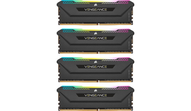 Corsair RAM DDR4 32GB 3600 CL 18 Quad-Kit RAM (black CMH32GX4M4D3600C18 Vengeance RGB PRO S