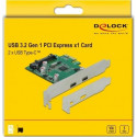 DeLOCK PCIe x1> 2x external SuperSpeed ??USB - (USB 3.2 Gen 1) USB Type-C