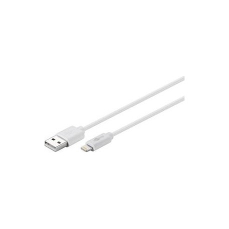 USB 2.0 Adapterkabel, USB-A Stecker > Lightning Stecker (weiß, 1 Meter)