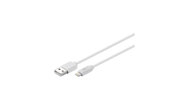 USB 2.0 Adapterkabel, USB-A Stecker > Lightning Stecker (weiß, 1 Meter)