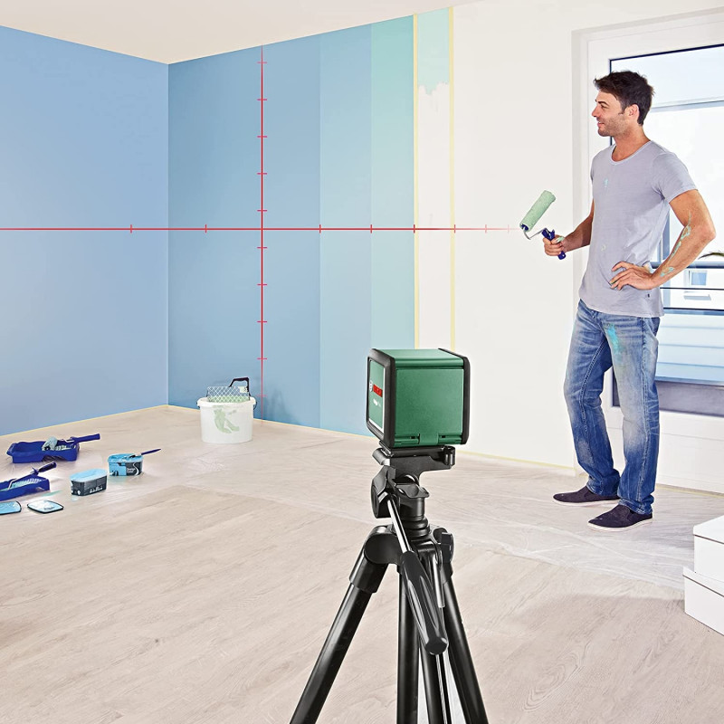 Bosch Cross line laser Quigo Plus, with tripod (green/black, red laser