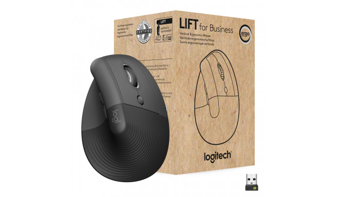 LOGITECH Lift for Business Vertical mouse ergonomic 6 buttons wireless Bluetooth 2.4 GHz Bolt USB re