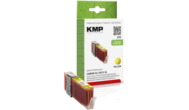 KMP ink cartridge C93 Canon CLI-551 Y XL, yellow
