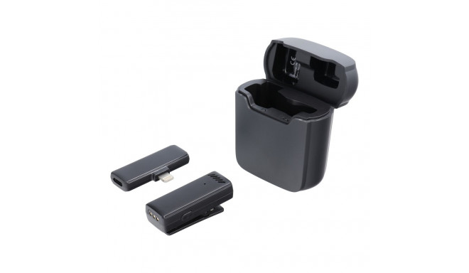 Wireless lavalier microphone Lightning with charging case S11 black