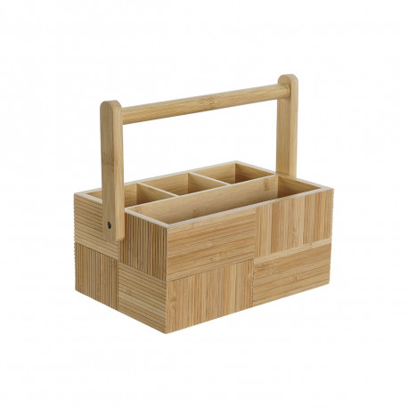 Cutlery basket DKD Home Decor Natural Bamboo 27 x 16,5 x 11,5 cm