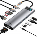 Baseus Metal Gleam Series 11-in-1 Wired USB 3.2 Gen 1 (3.1 Gen 1) Type-C Grey