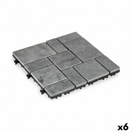 Ligzdojama flīze Ibergarden TTS11P-GY Pelēks Stone Plastmasa 30 x 2,8 x 30 cm (6 gb.)