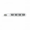 4-Port USB Hub Port Designs 900120 Silver White/Grey