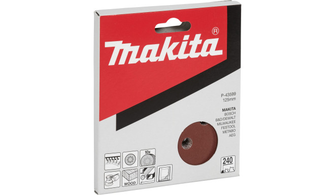 Makita P-43599 Sandpaper Velcro 125mm  240