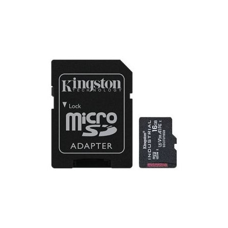 Kingston UHS-I 16 GB, microSDHC/SDXC Industrial Card, Flash memory class Class 10, UHS-I, U3, V30, A