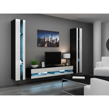 Cama riiuliüksus VIGO NEW 180/40/30 must/valge läige